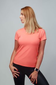 Dámské bavlněné triko CityZen korálové klasické s elastanem