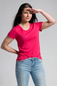 Dámské bavlněné triko CityZen malinové klasické s elastanem