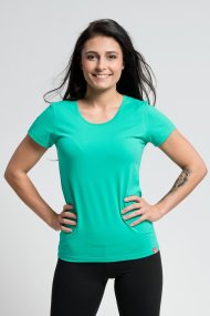 Dámské bavlněné triko CityZen zelené klasické s elastanem