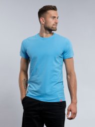 Pánské tričko CityZen slim fit světle modré s elastanem
