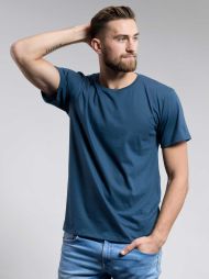 Bavlněné triko CityZen modré kulatý výstřih