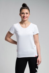 Dámské bavlněné triko CityZen bílé klasické s elastanem