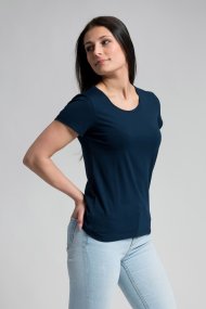 Dámské bavlněné triko CityZen NAVY klasické s elastanem