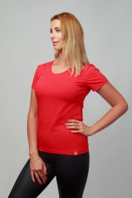 Dámské bavlněné triko CityZen červené klasické s elastanem