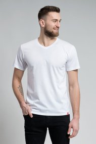 Bavlněné triko CityZen bílé výstřih do V
