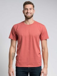 Bavlněné triko CityZen cihlové kulatý výstřih