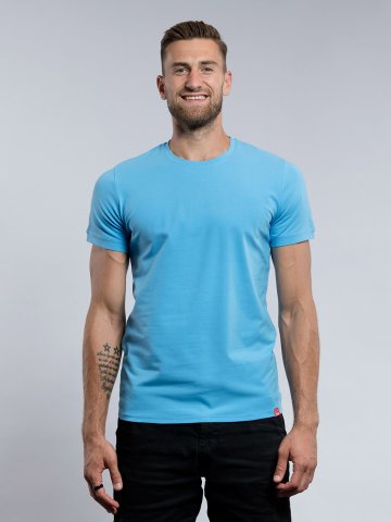 Pánské tričko CityZen slim fit světle modré s elastanem
