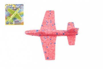 Letadlo házecí polystyren 17cm 2 barvy na kartě