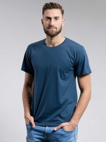 CityZen® Bavlněné triko CityZen modré kulatý výstřih Velikost: XL